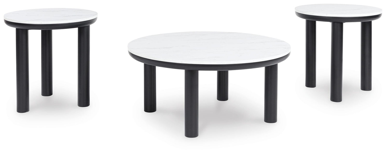 Xandrum Table (Set of 3) - Black/White (T159-SI)