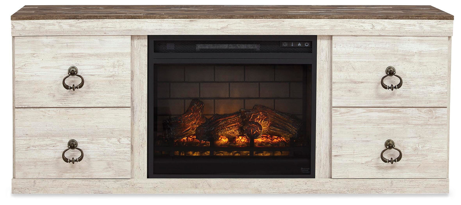 Willowton TV Stand with Electric Fireplace (EW0267-SI)