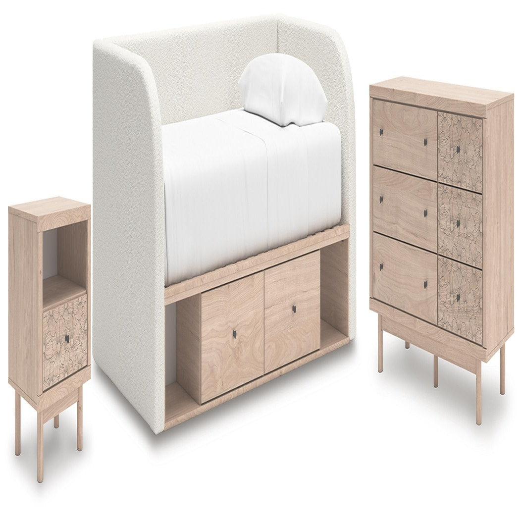 Arloster Twin Day Bed with Storage, Dresser and Nightstand (PCB1566-SI)