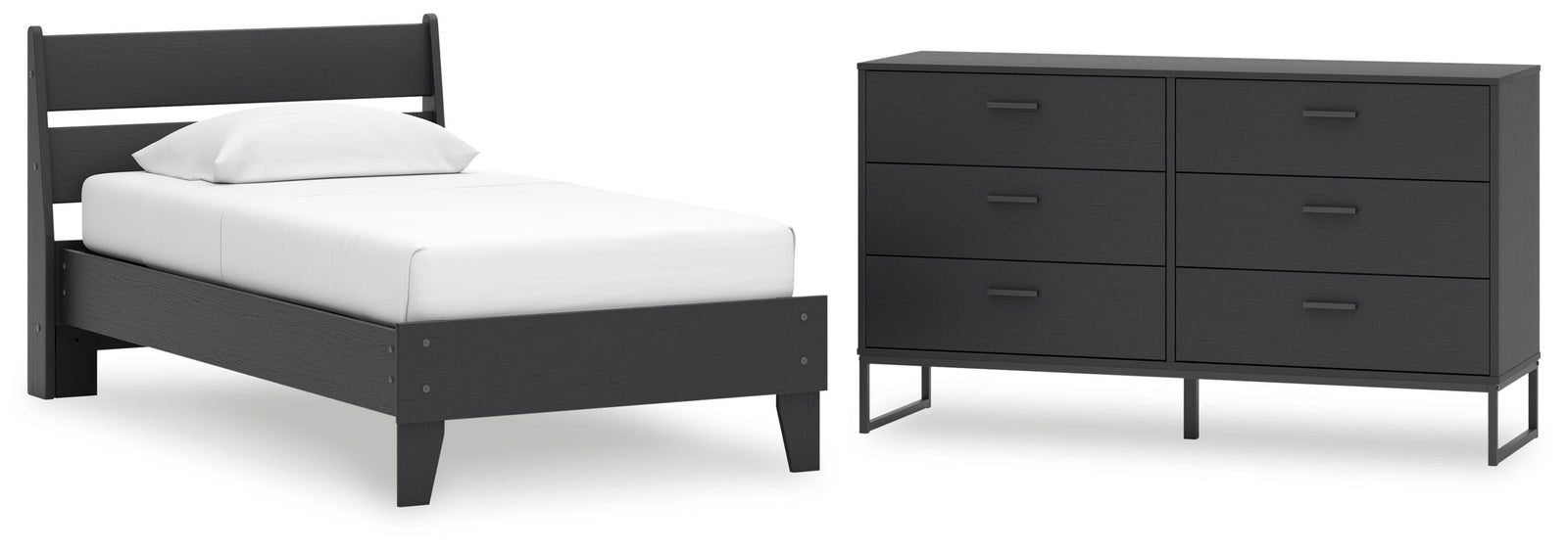 Socalle Panel Platform Bed and Dresser (EB1865-SI)