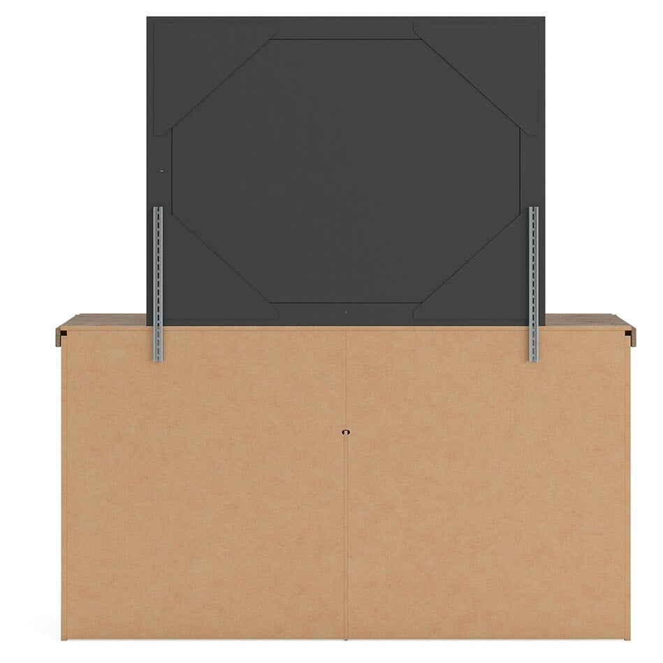 Oliandon Queen Panel Bed, Dresser and Mirror (PCB2844-SI) - Image 6