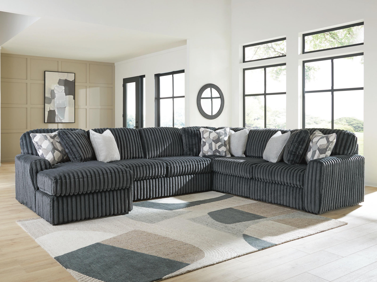 Midnight-Madness 4-Piece Sectional with Chaise (98105-SI) - Image 2