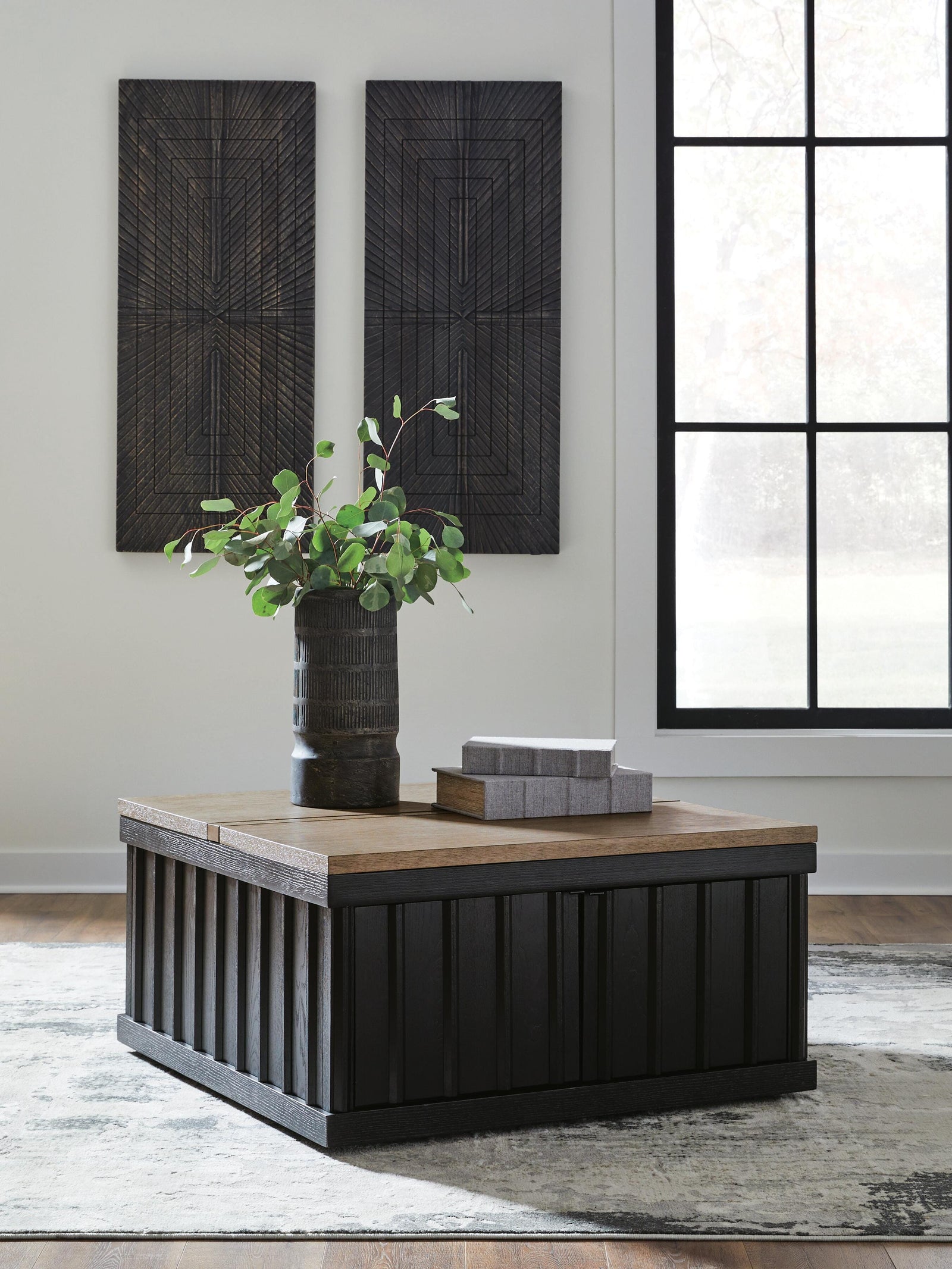 Rylandyn Lift-Top Coffee Table - Black/Light Brown (T721-SI) - Image 2