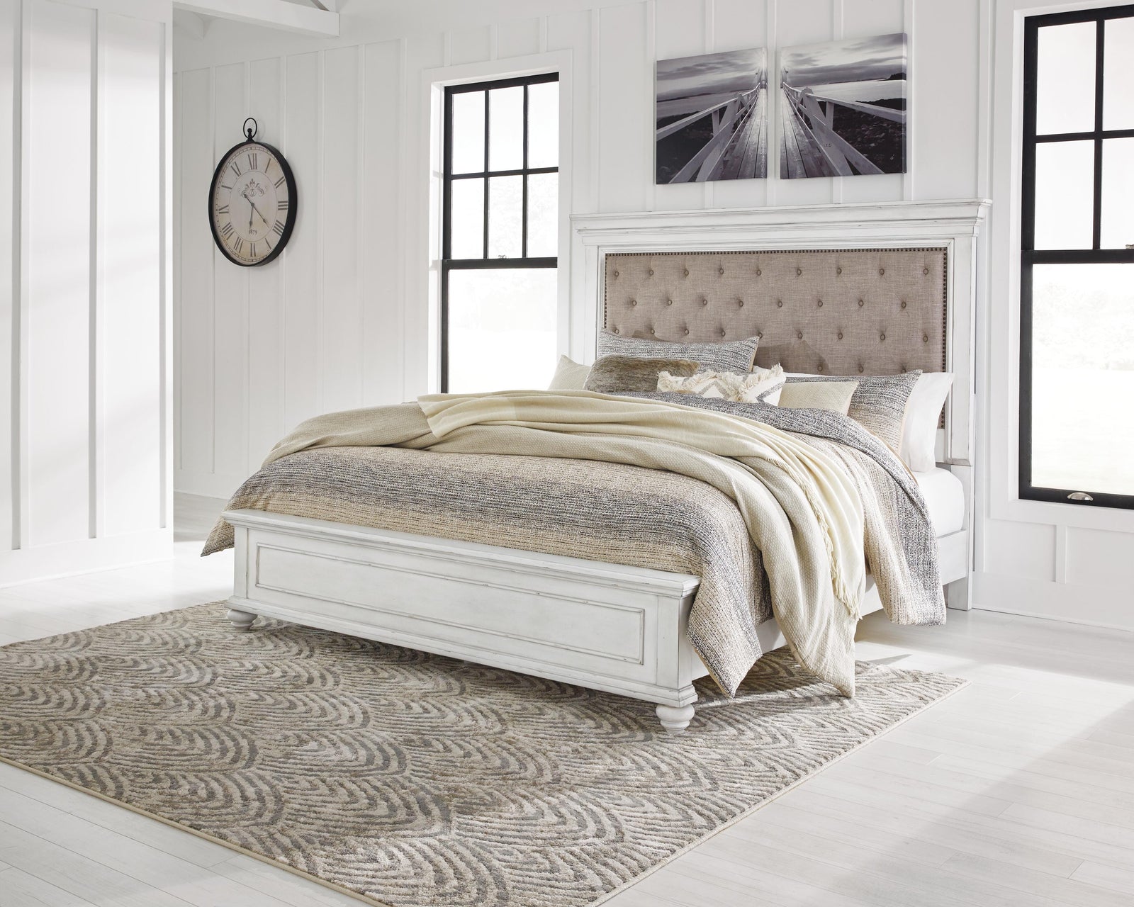 Kanwyn Panel Bed - Whitewash (B777-SI) - Image 2