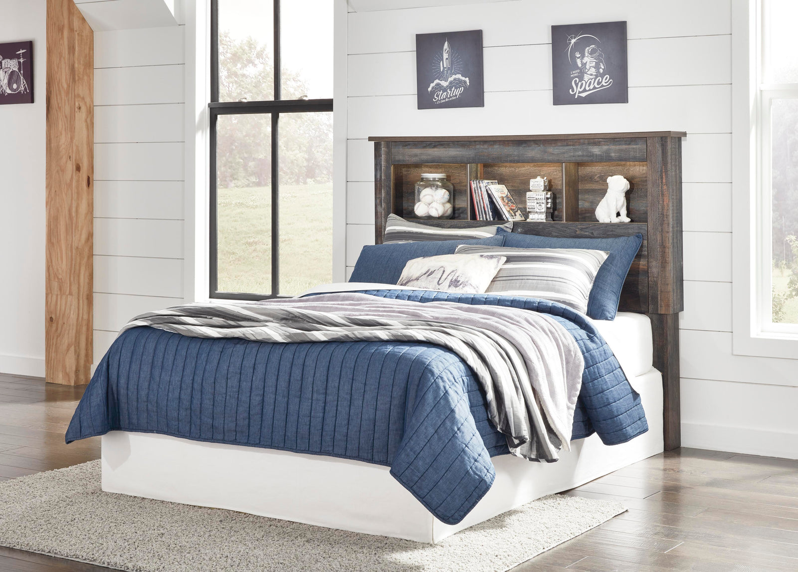 Drystan Bookcase Headboard - Multi (B211-SI) - Image 8