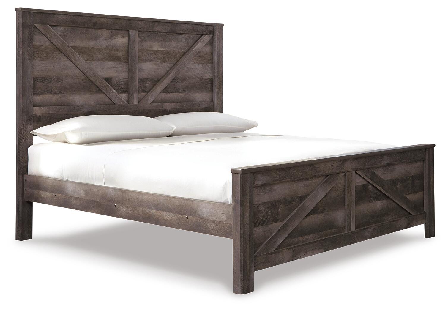 Wynnlow Crossbuck Panel Bed, Dresser, Mirror and Nightstand - Gray (B440-SI) - Image 4