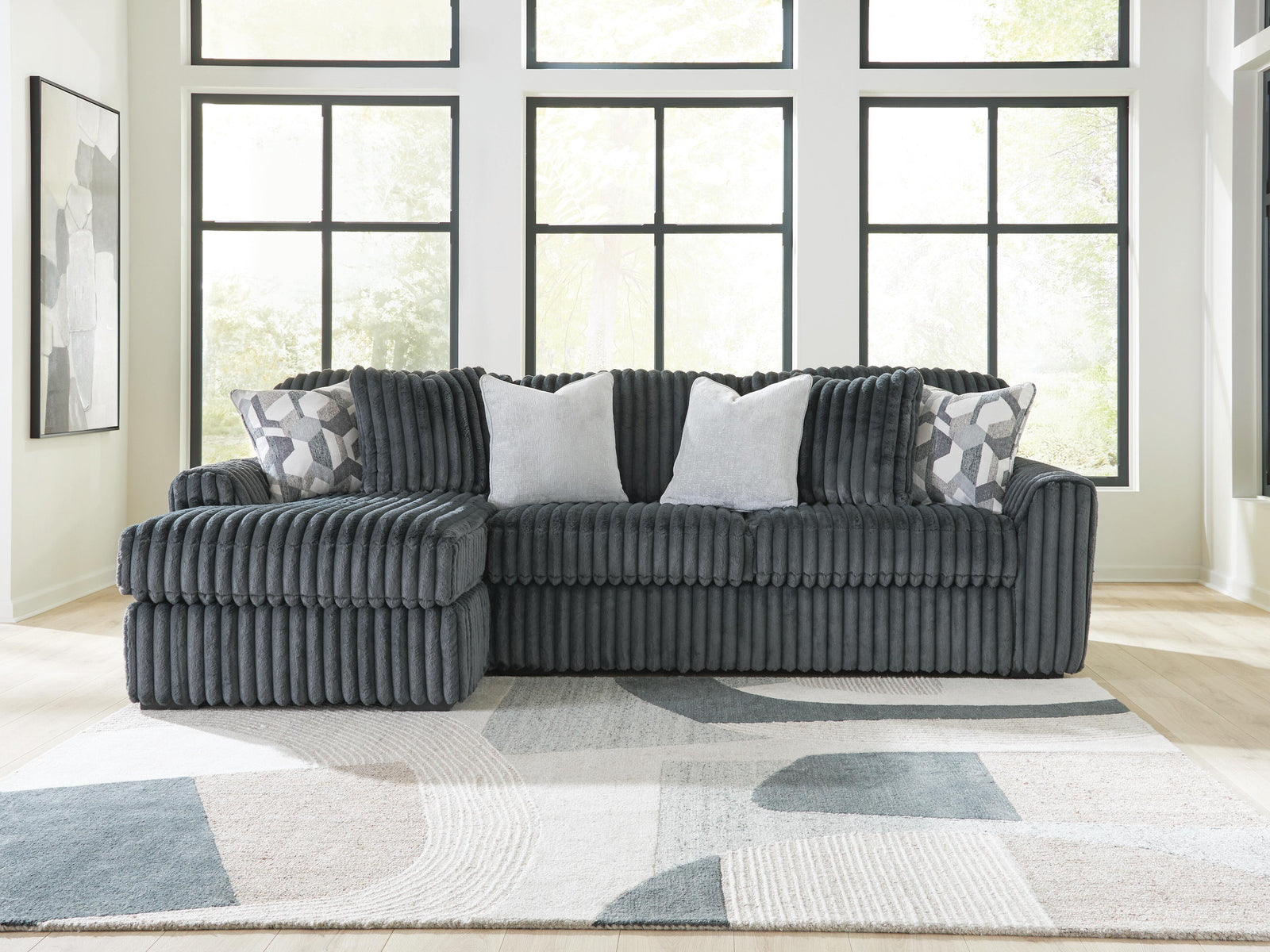 Midnight-Madness 2-Piece Sectional Sofa Chaise (98105-SI) - Image 2