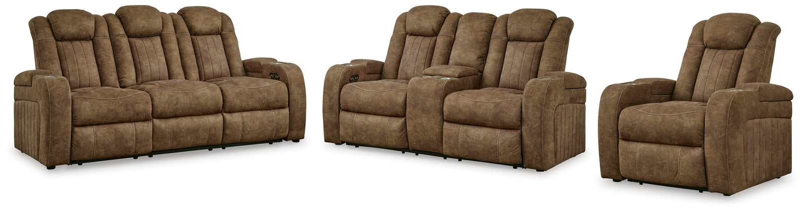 Wolfridge Power Reclining Sofa, Loveseat and Recliner (60703-SI)