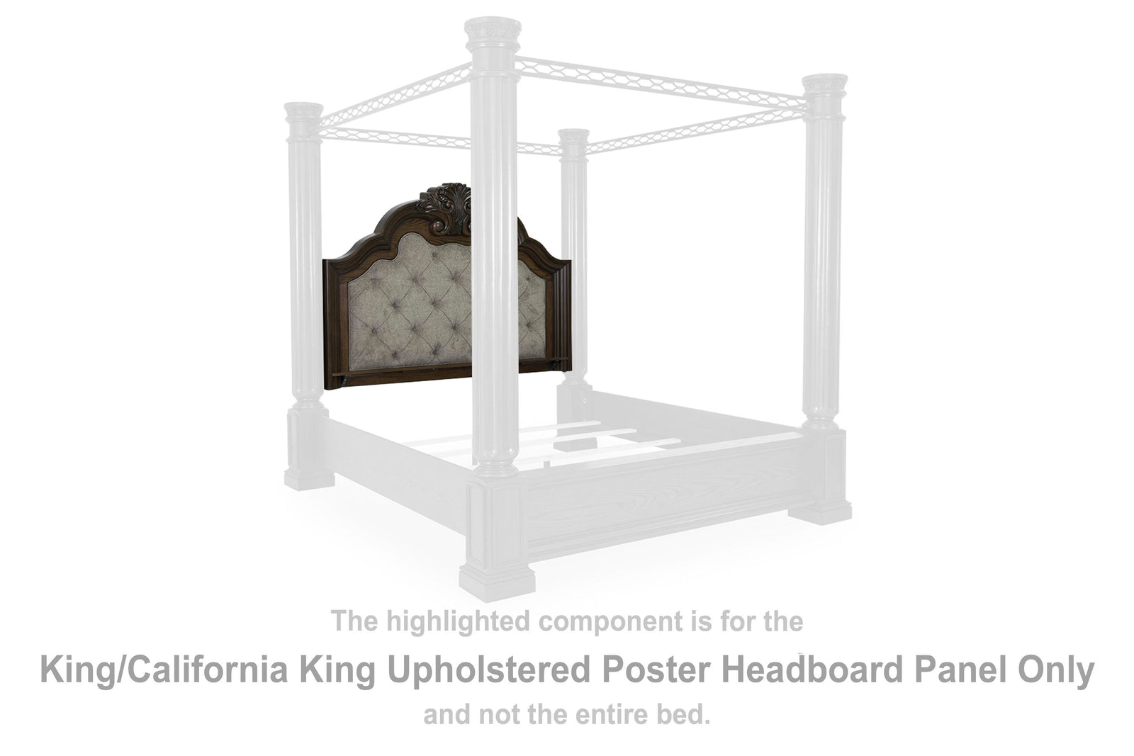 Maylee Upholstered Poster Headboard Panel - Dark Brown (B947-SI)