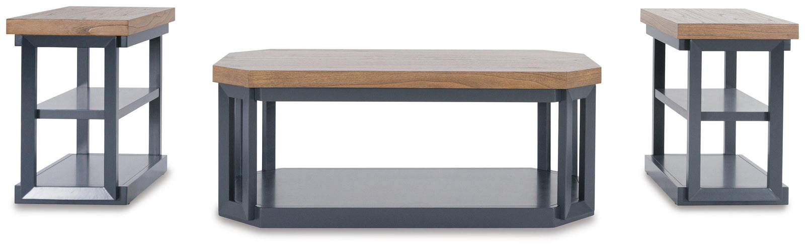 Landocken Table (Set of 3) - Brown/Blue (T402-SI)