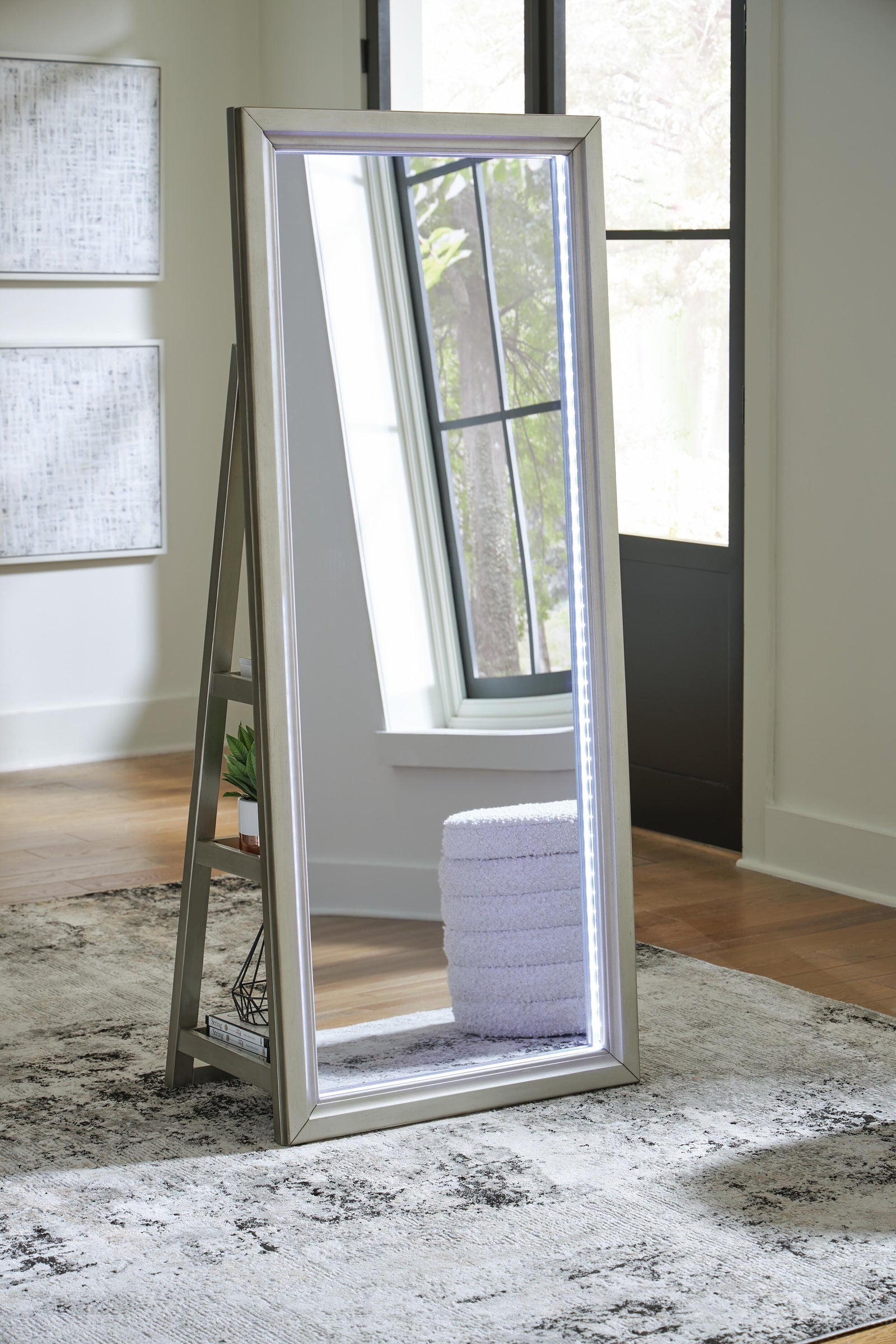 Evesen Floor Standing Mirror/Storage (A8010380-SI) - Image 11
