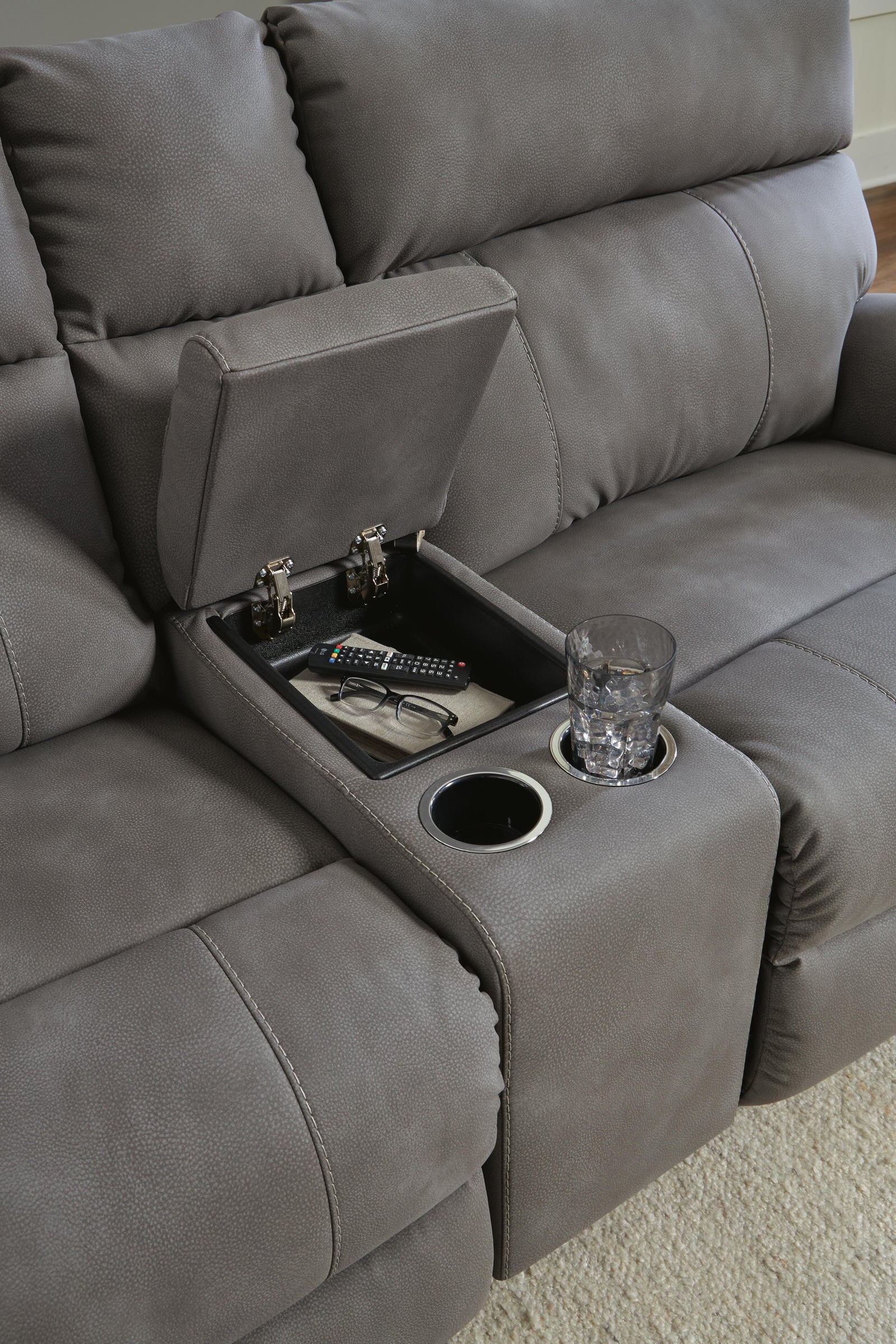 Next-Gen Durapella 3-Piece Power Reclining Sectional Loveseat with Console (61003-SI) - Image 6