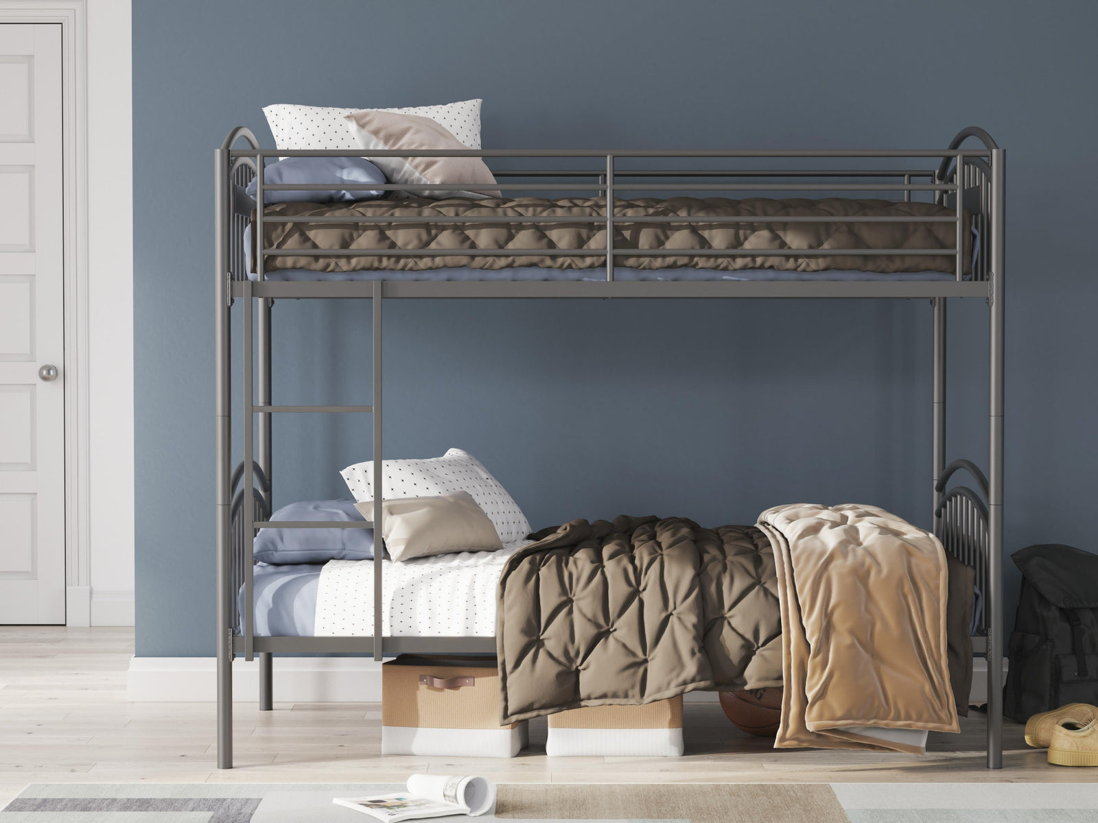 Lanceburg Twin over Full Bunk Bed with Ladder (PCB400-SI) - Image 8