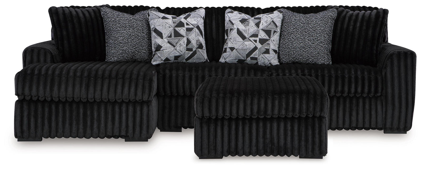Midnight-Madness 2-Piece Sectional and Ottoman (98103-SI)