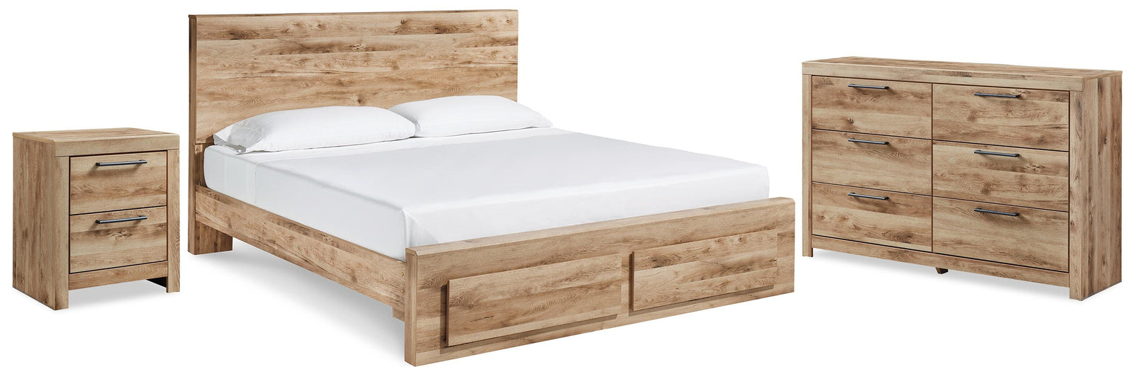 Hyanna Panel Storage Bed, Dresser and Nightstand - Tan Brown (B1050-SI)