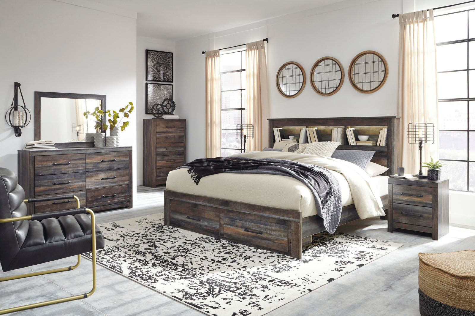 Drystan Bookcase Bed with 2 Storage Drawers - Multi (B211-SI) - Image 3