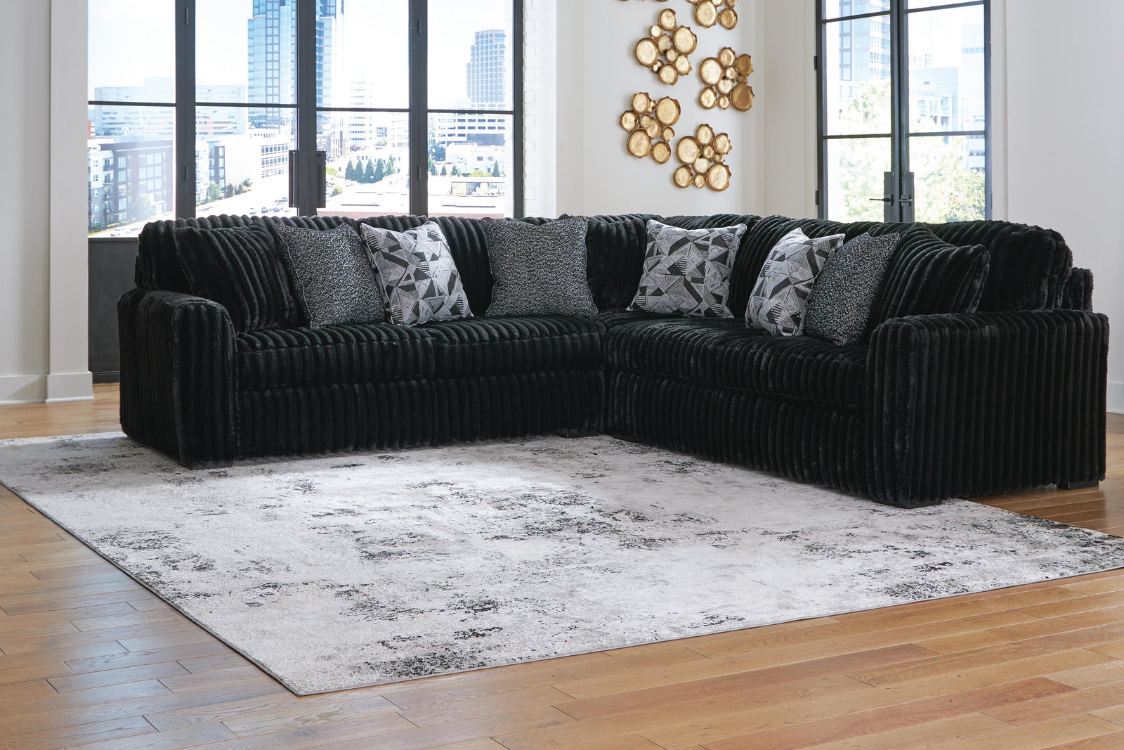 Midnight-Madness 3-Piece Sectional (98103-SI) - Image 3