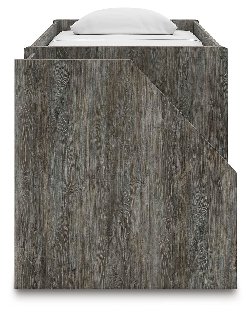 Frandern Loft Bed with Bookcase and Drawer Storage (Youth) - Gray (B4480-SI) - Image 8