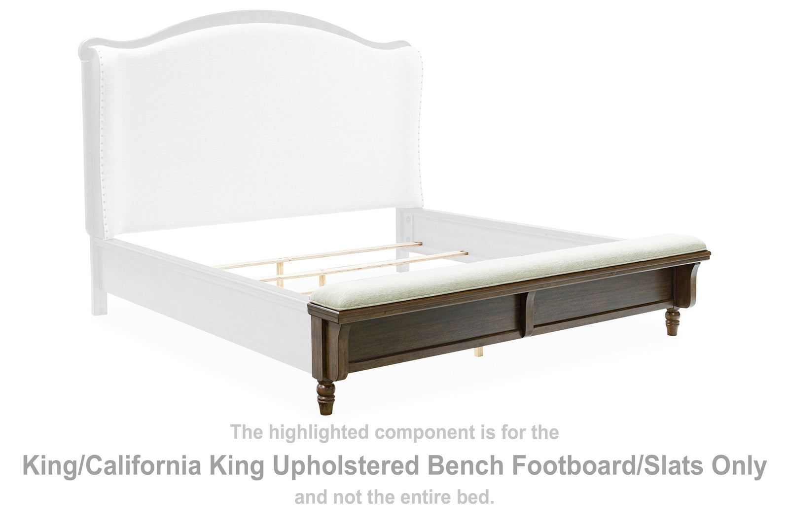 Sturlayne Upholstered Bench Footboard/Slats - Brown (B787-SI) - Image 2