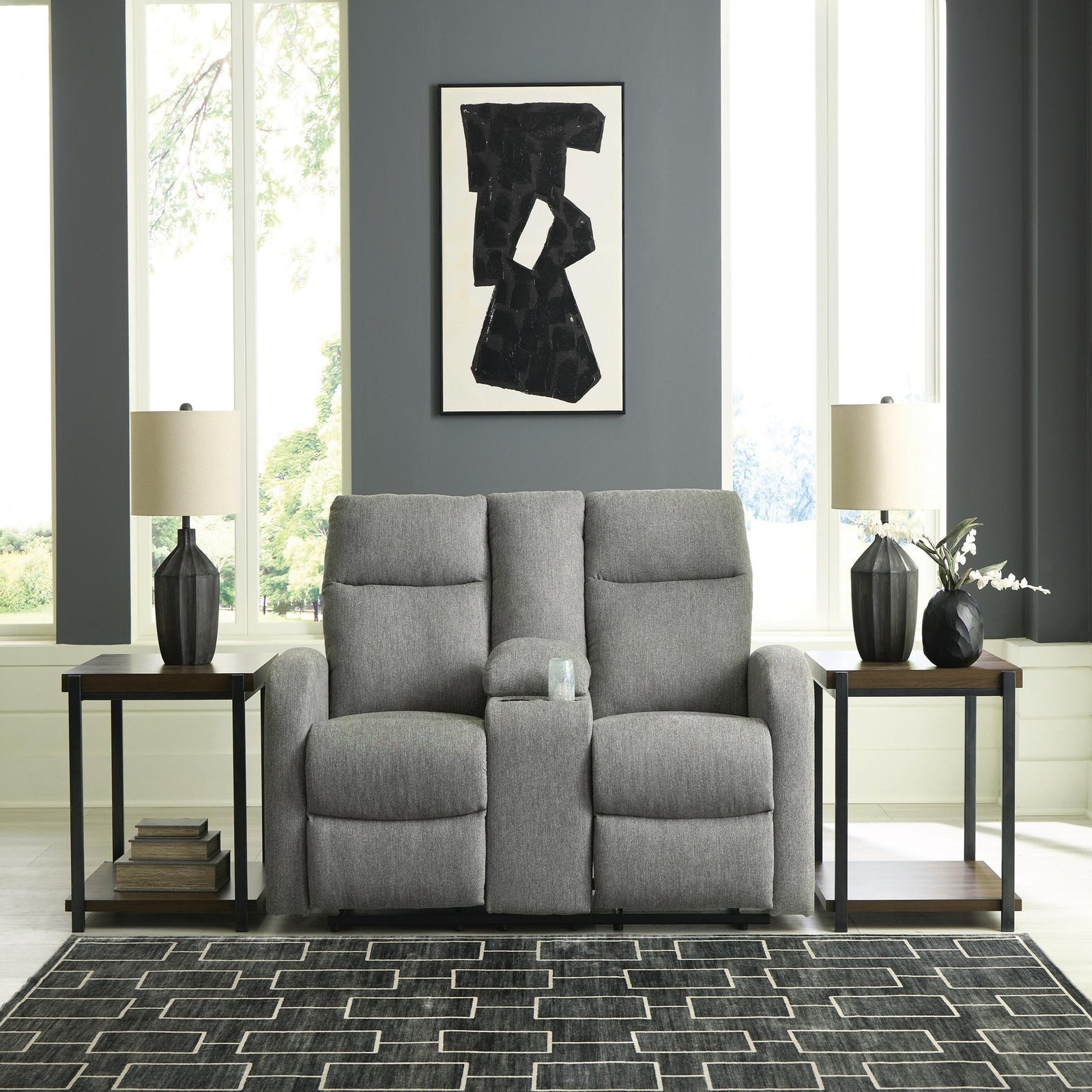 Gauntlet Reclining Loveseat with Console (PC42204-SI) - Image 2