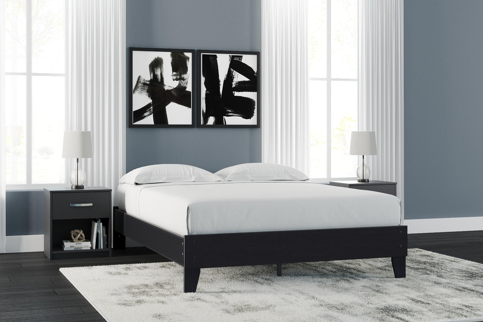 Finch Platform Bed - Black (EB3392-SI) - Image 14