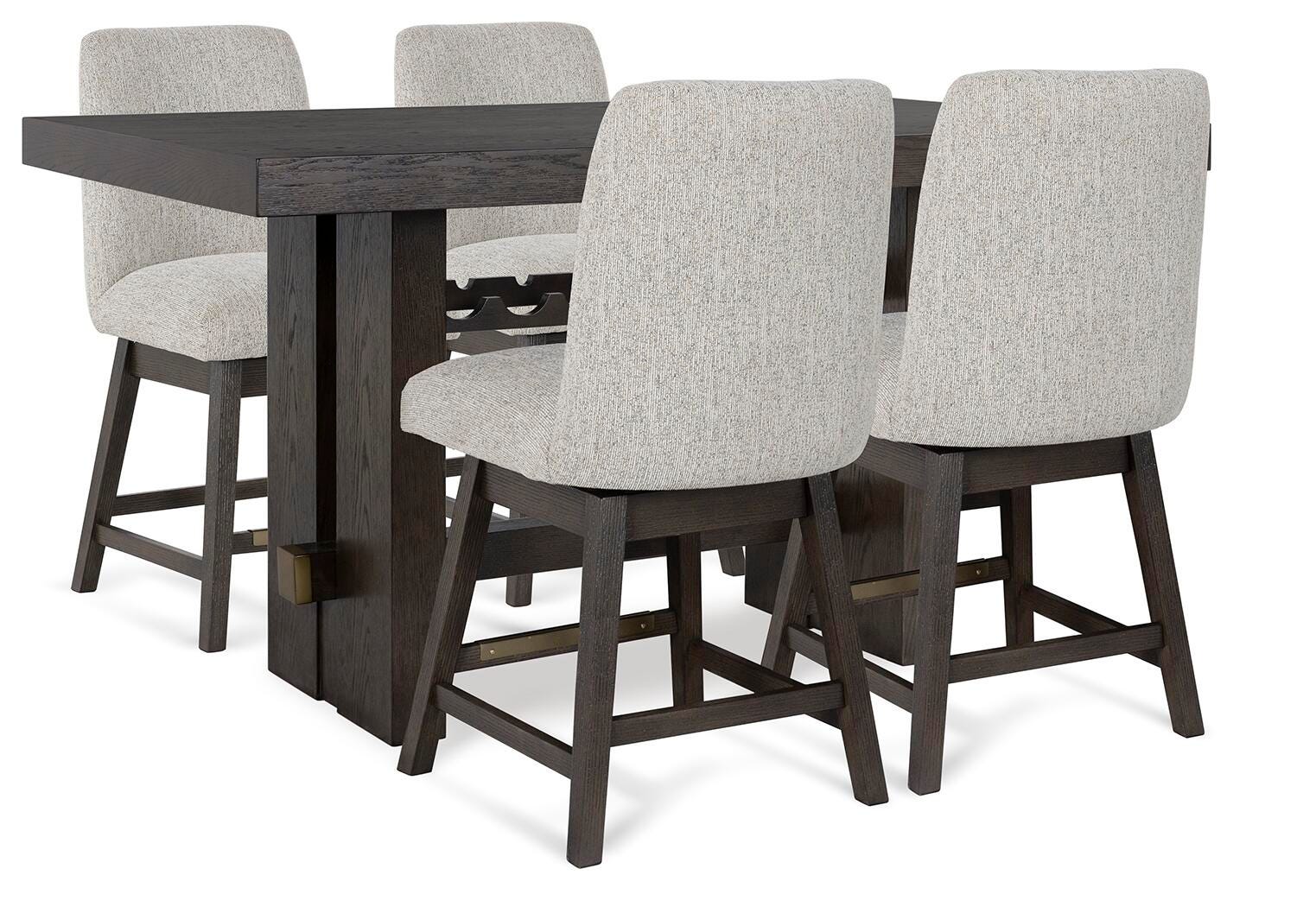 Burkhaus Counter Height Dining Table and 4 Barstools (D984-SI) - Image 2