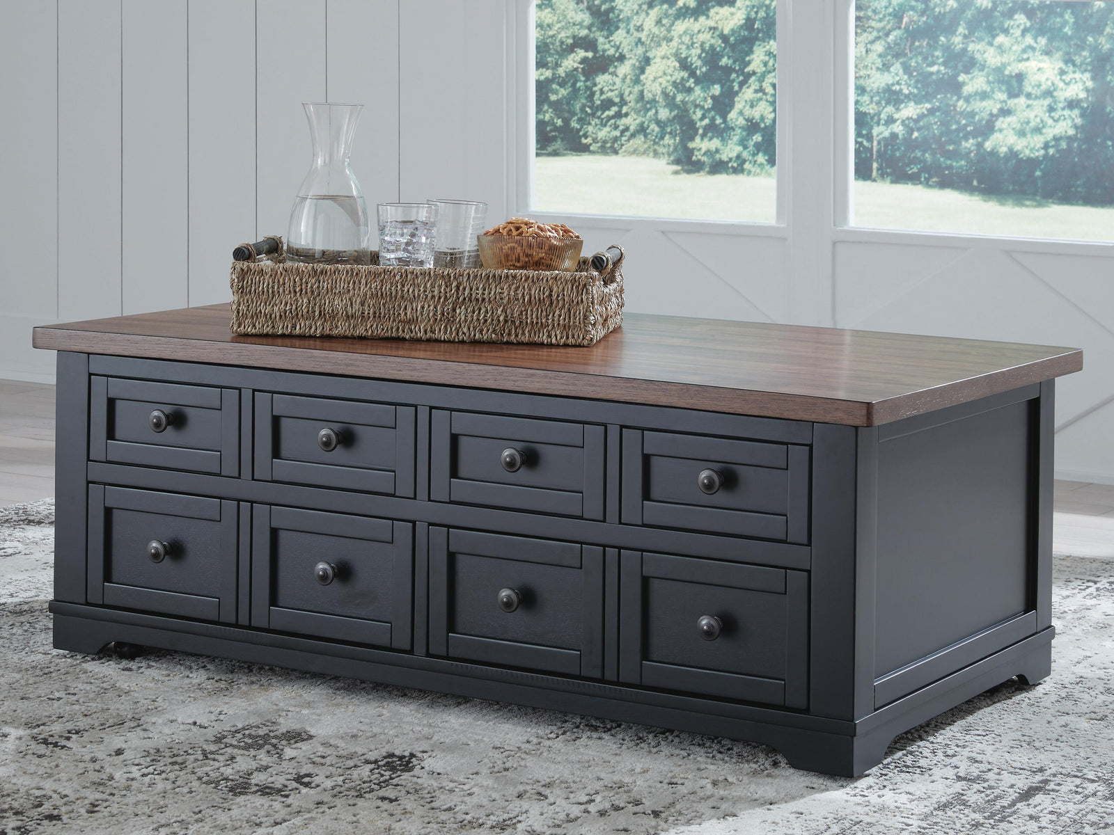 Wildenauer Lift-Top Coffee Table - Brown/Black (T664-SI) - Image 2