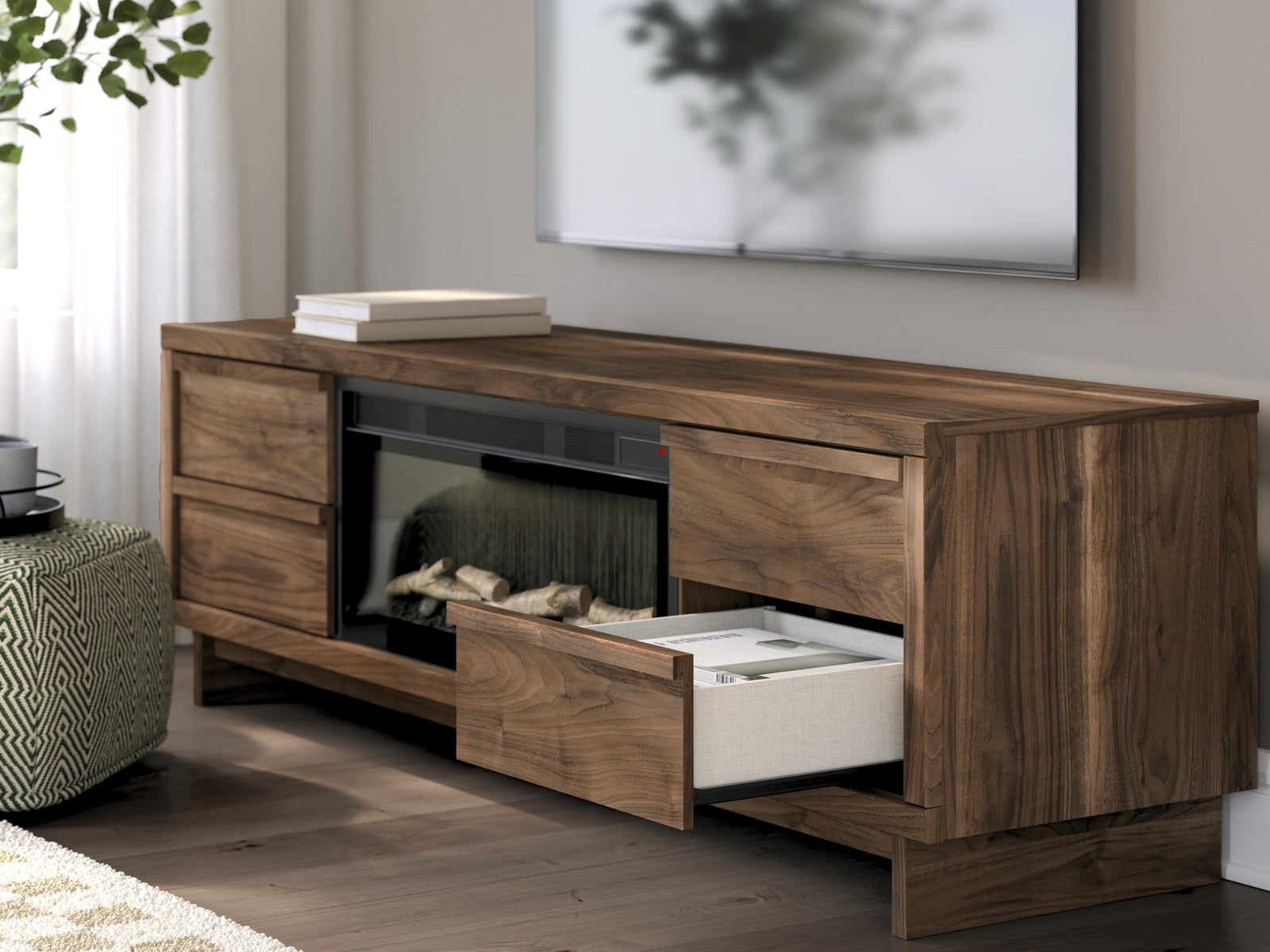 Zadilyn 72 TV Stand with Electric Fireplace (W3367-SI) - Image 9