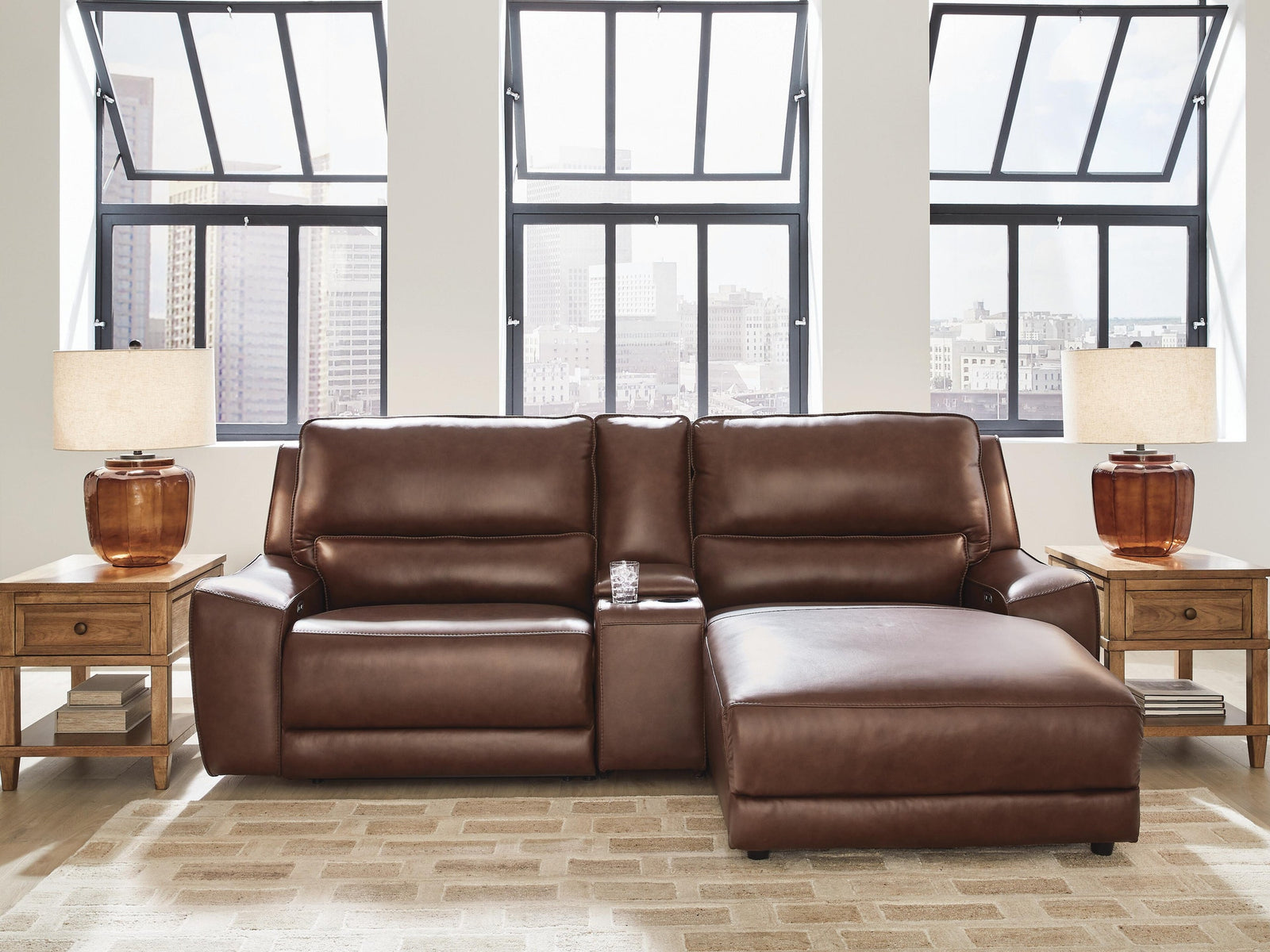 DeepWakes 3-Piece Power Reclining Sectional with Chaise (PCU62607-SI) - Image 2