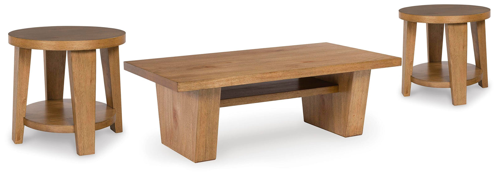 Kristiland Coffee Table and 2 End Tables - Light Brown (T674-SI) - Image 2