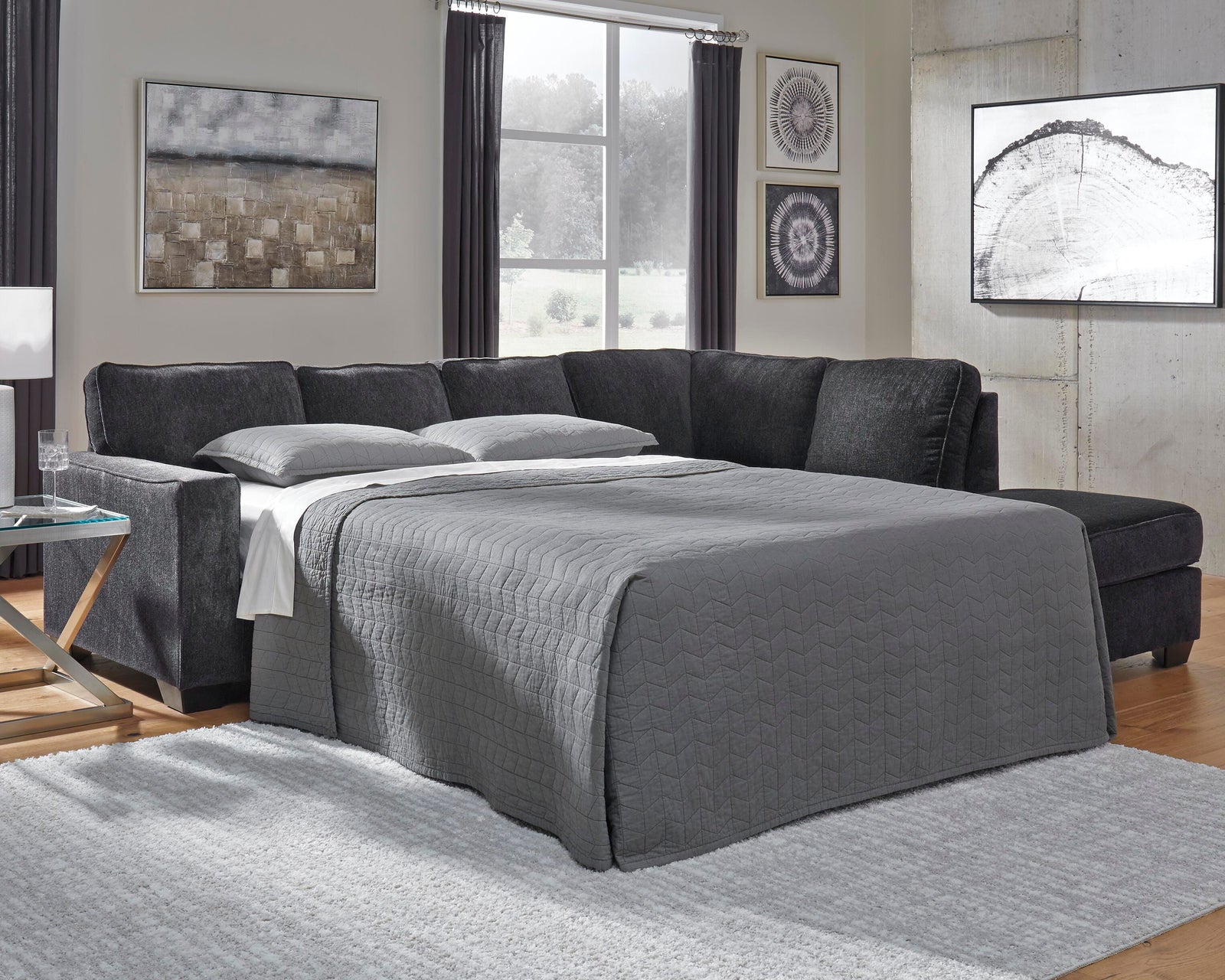 Altari 2-Piece Sleeper Sectional with Chaise (87213-SI) - Image 2