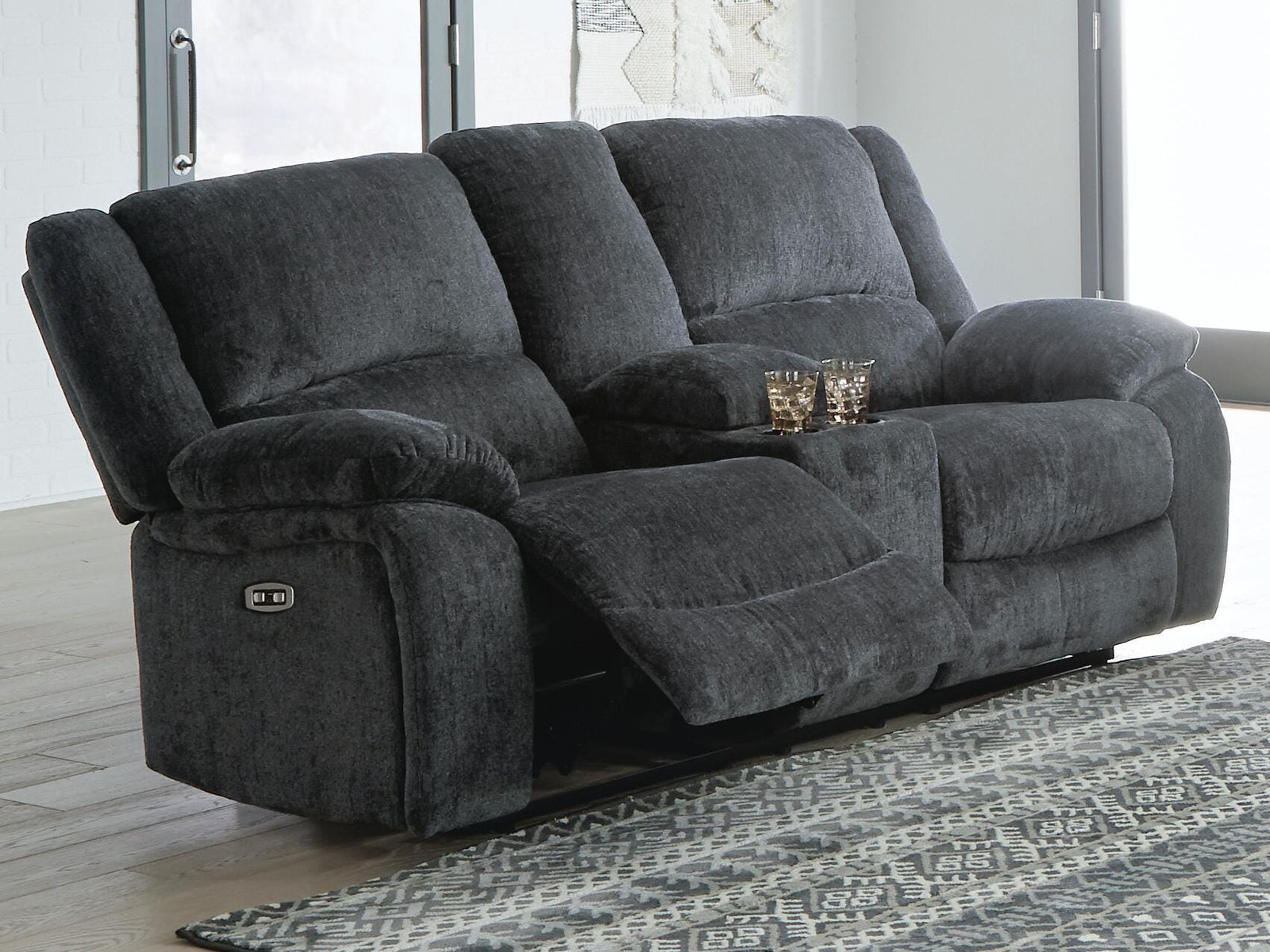 Draycoll Power Reclining Loveseat with Console (76504-SI) - Image 15