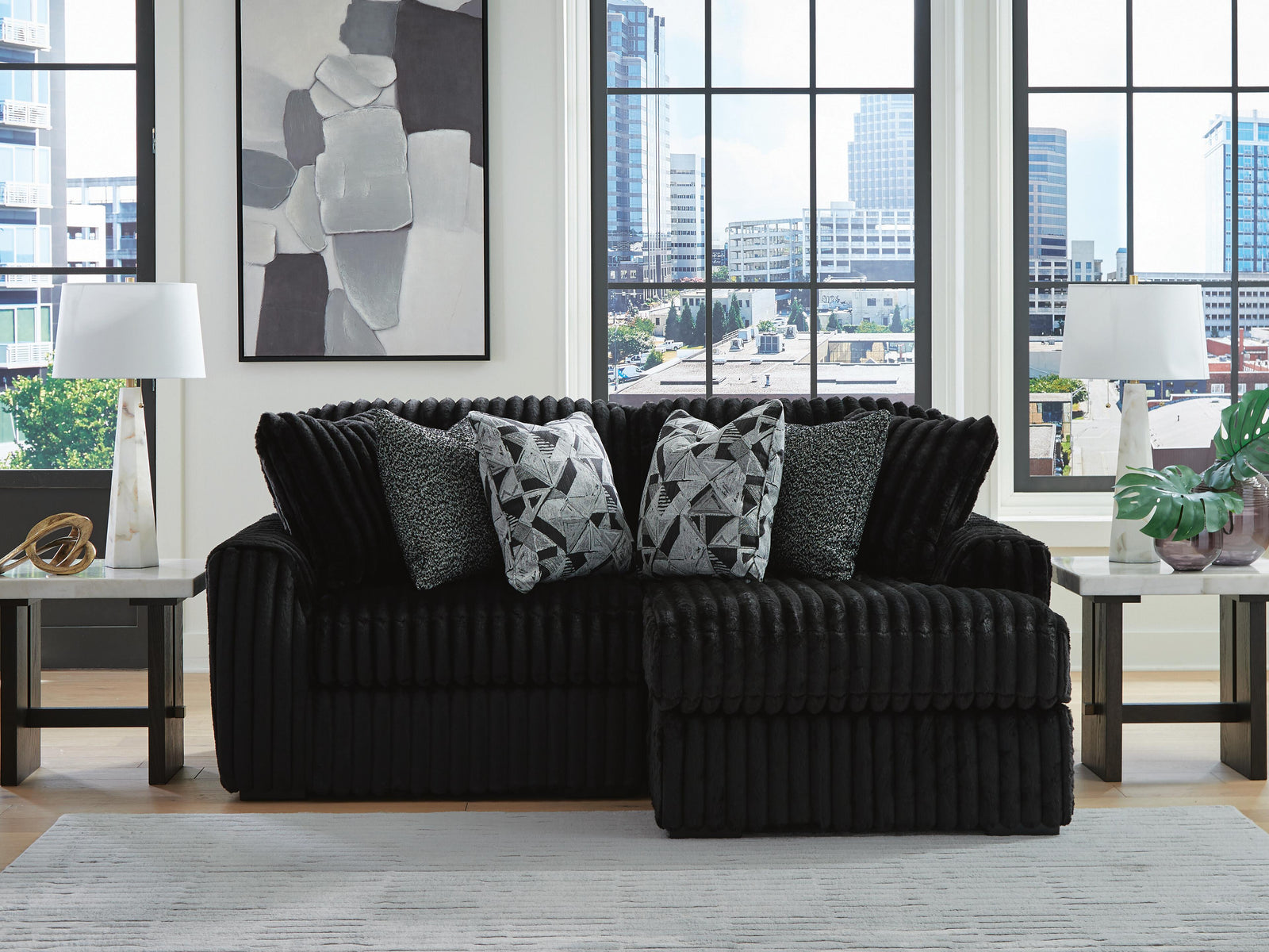 Midnight-Madness 2-Piece Sectional with Chaise (98103-SI) - Image 2