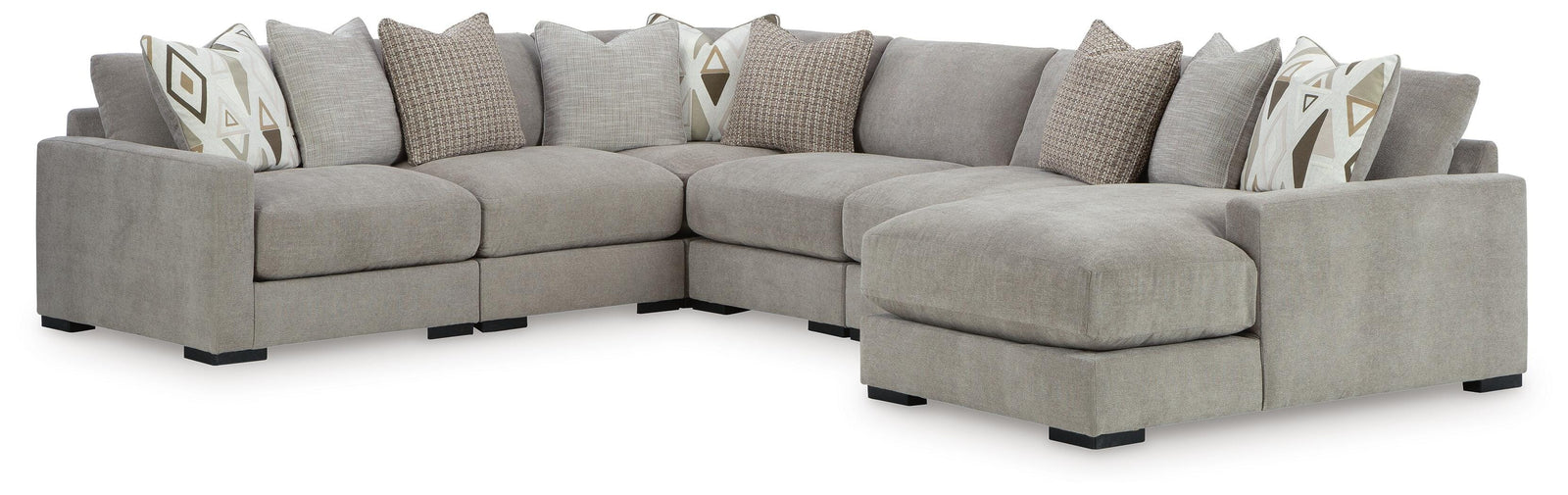 Aslan Court 6-Piece Sectional with Chaise (20305-SI)