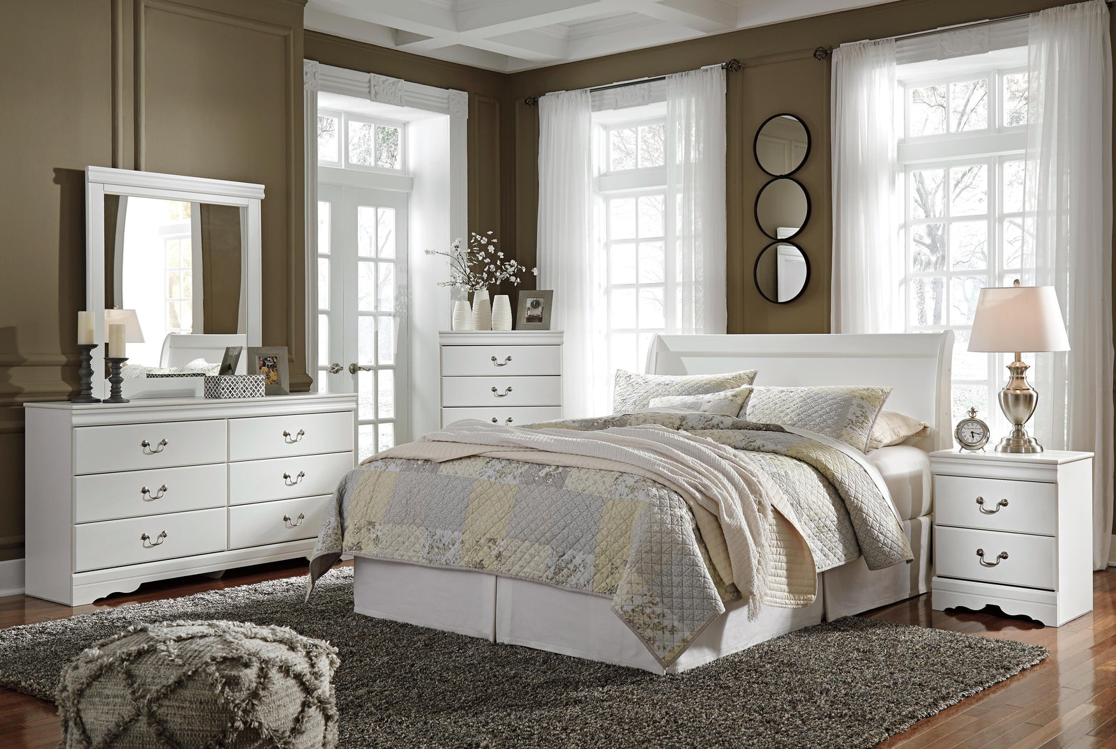 Anarasia Dresser and Mirror - White (B129-SI) - Image 3
