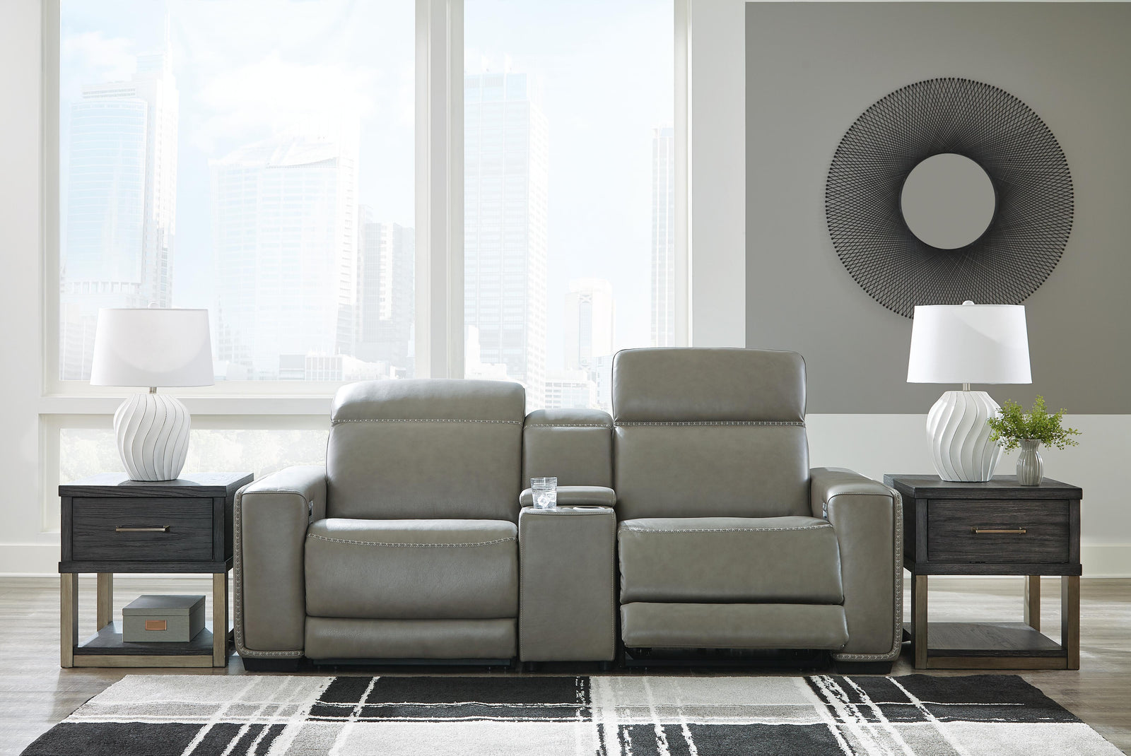Correze 3-Piece Power Reclining Sectional Loveseat (U94202-SI) - Image 7