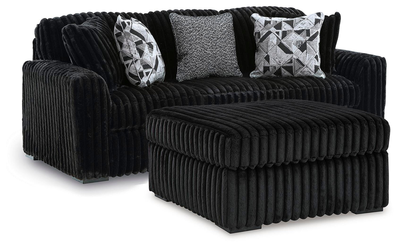 Midnight-Madness Sofa and Oversized Ottoman (98103-SI)