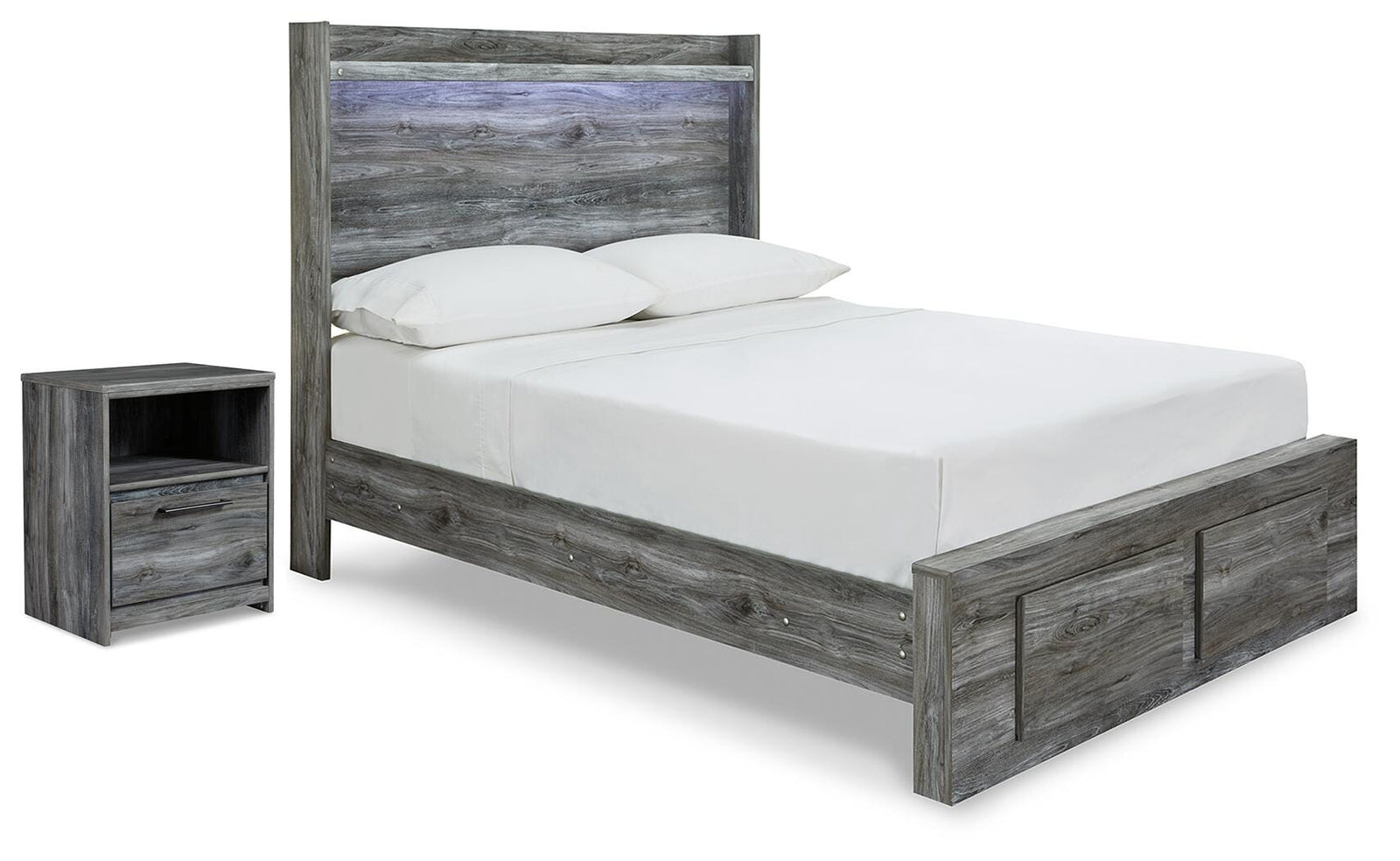 Baystorm Panel Storage Bed and Nightstand (B221-SI)