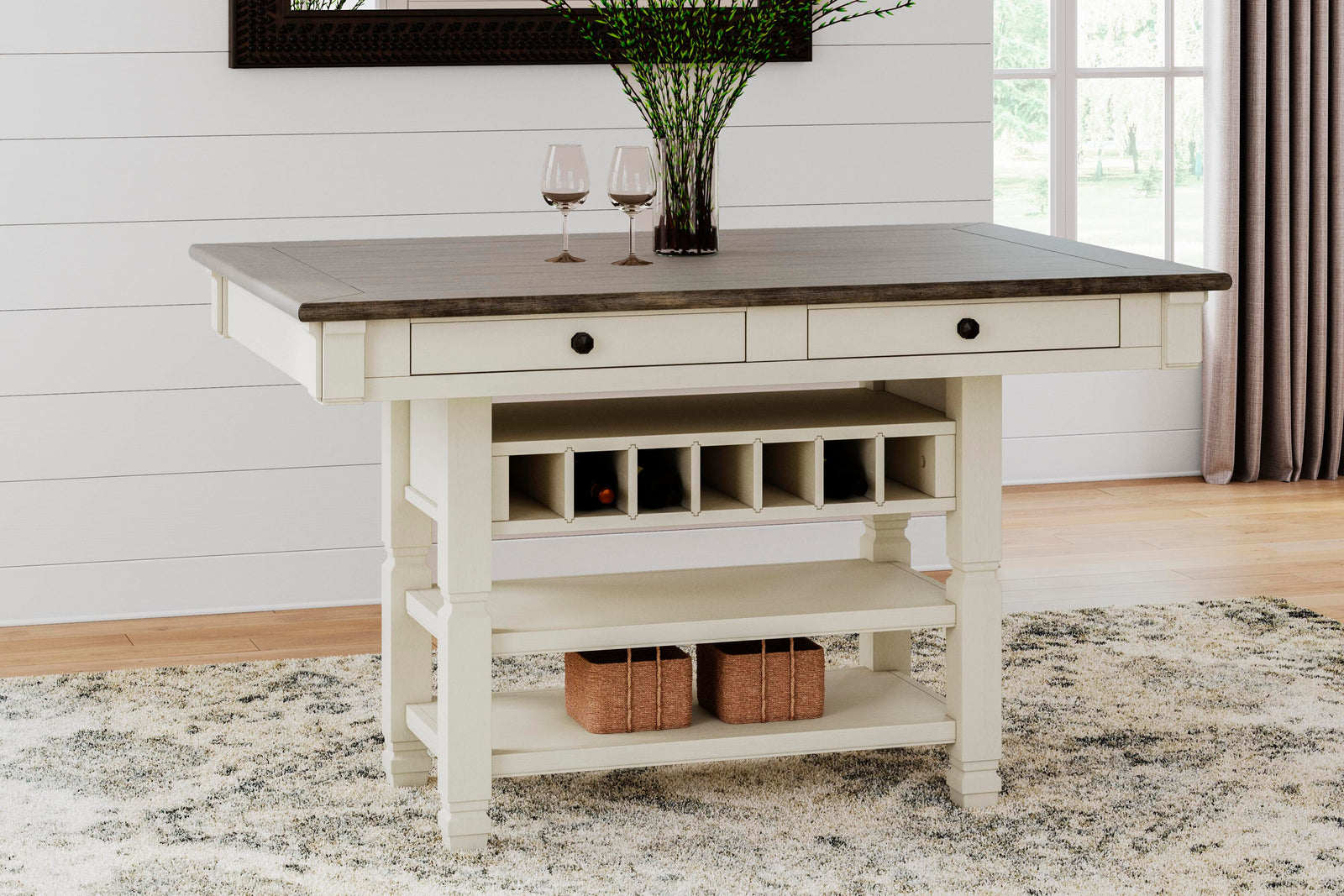 Bolanburg Counter Height Dining Table and 4 Barstools with Display Cabinet (D647-SI) - Image 19