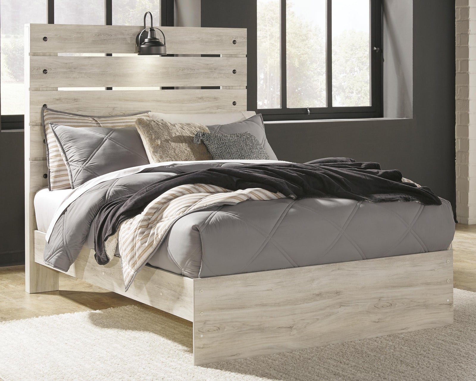 Cambeck Panel Bed (Youth) - Whitewash (B192-SI) - Image 2