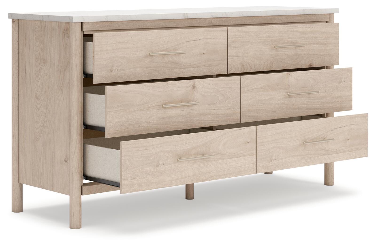 Cadmori Upholstered Panel Bed, Dresser and Nightstand - Two-tone (B2615-SI) - Image 4