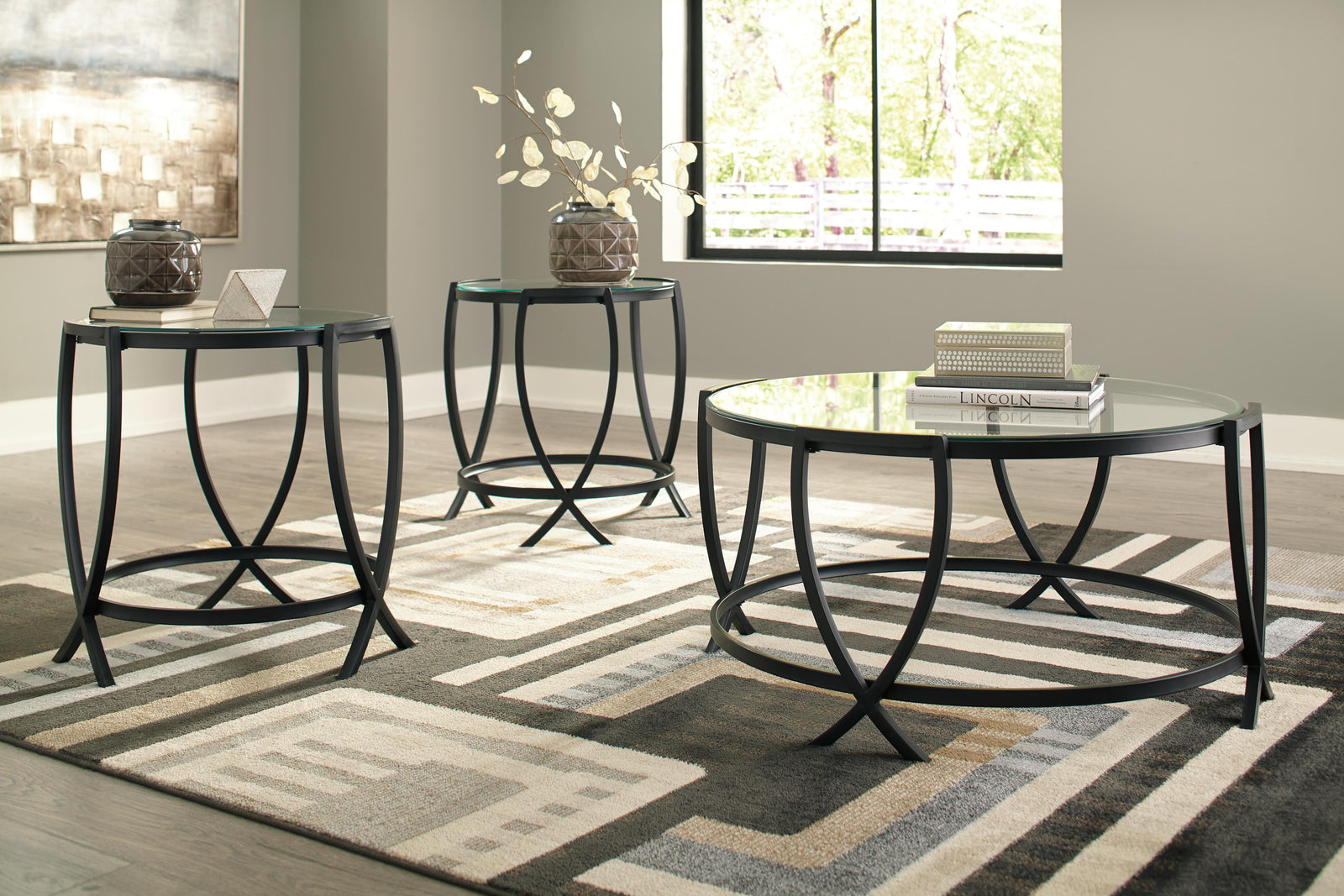 Tarrin Table (Set of 3) - Black (T115-SI) - Image 3