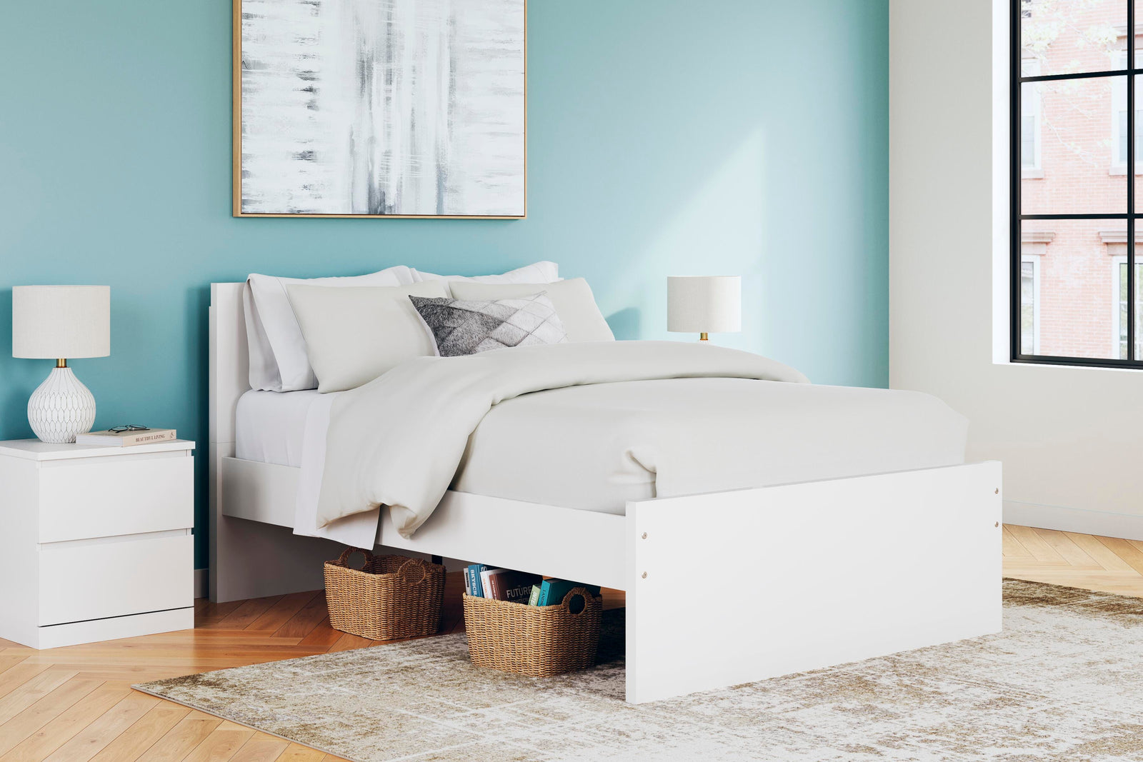 Onita Panel Platform Bed (Youth) - White (EB9630-SI) - Image 7