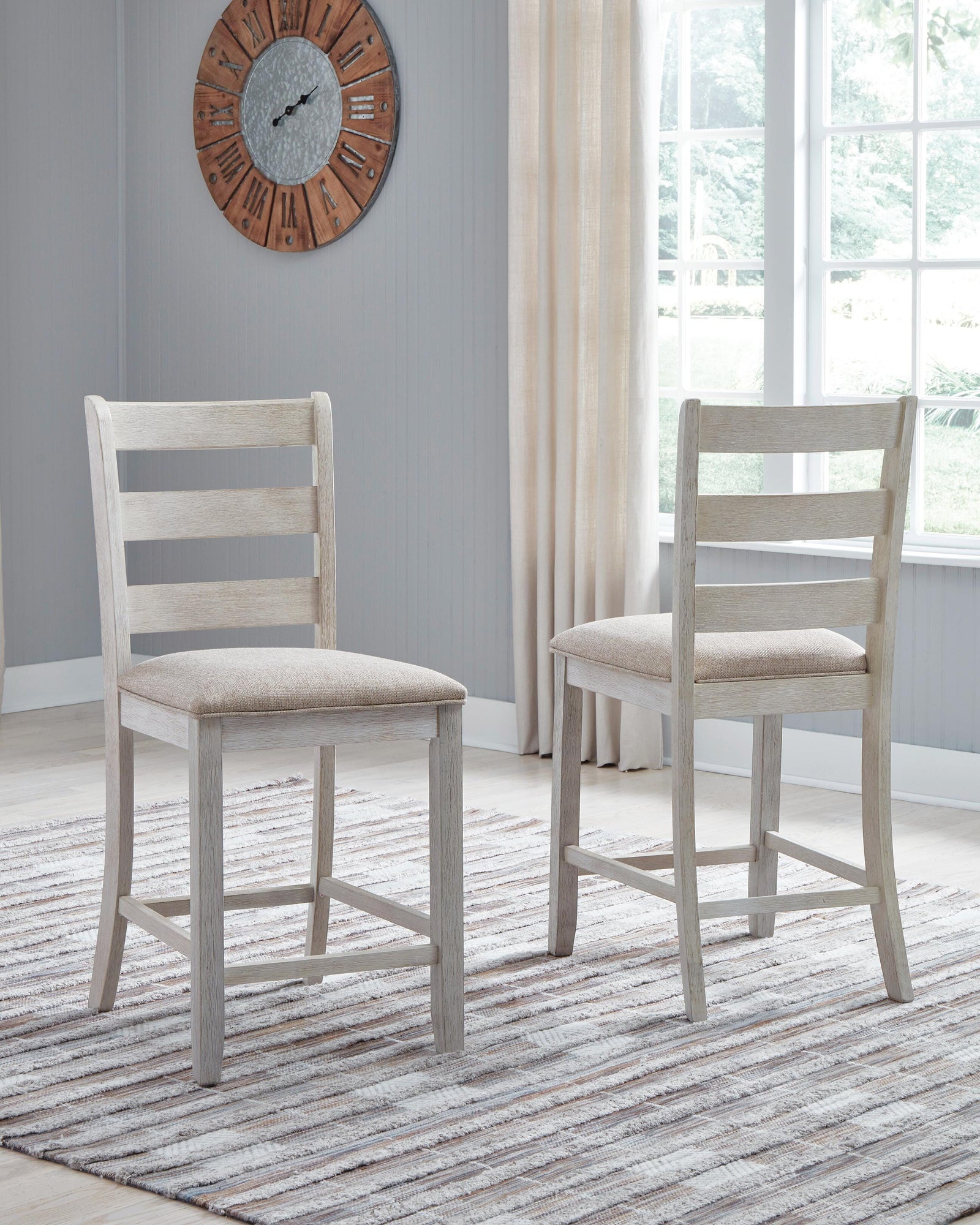 Skempton Counter Height Bar Stool (Set of 2) (D394-SI) - Image 2