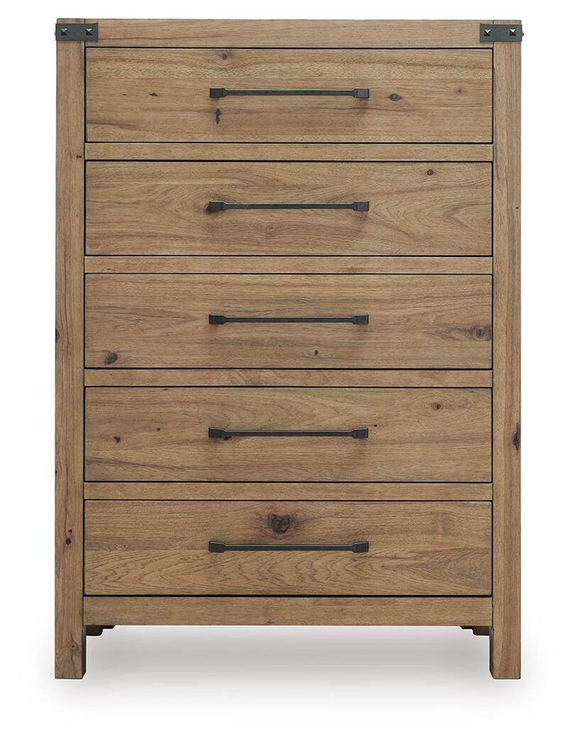 Ridgester Chest of Drawers - Light Brown (B858-SI)