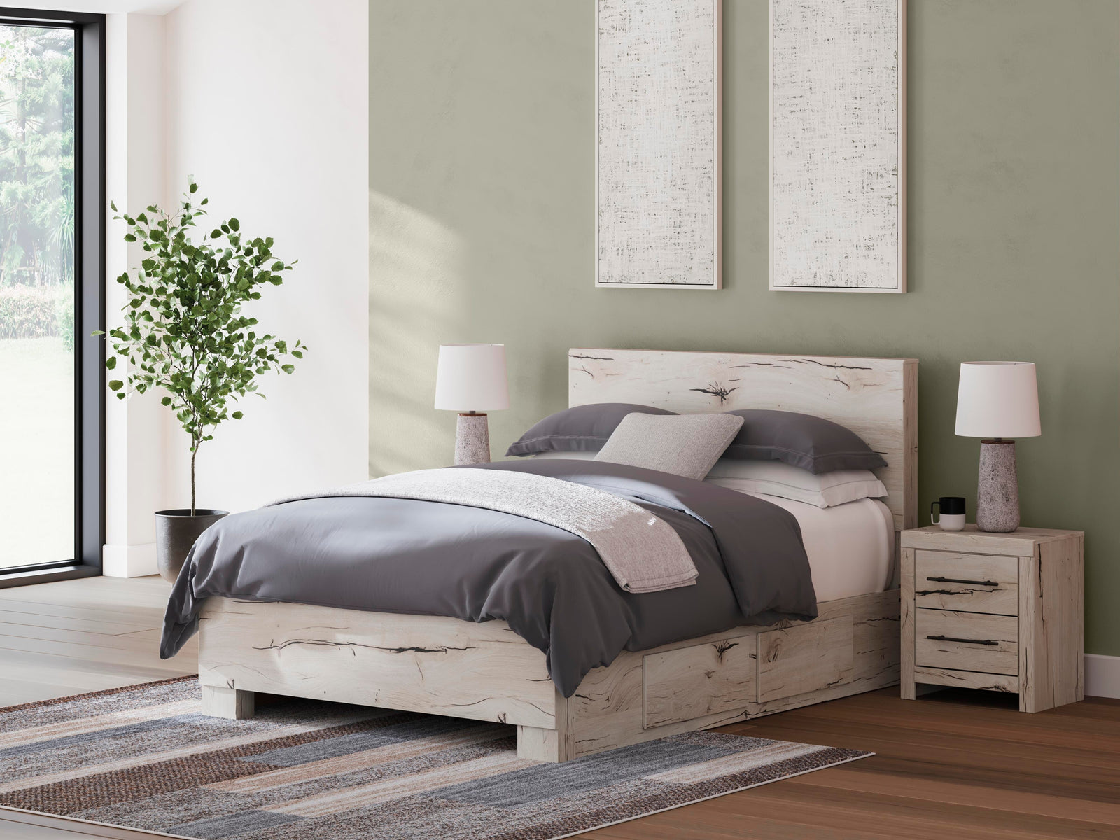 Lawroy Panel Bed with Storage, Dresser and Mirror - Light Natural (B2310-SI) - Image 17