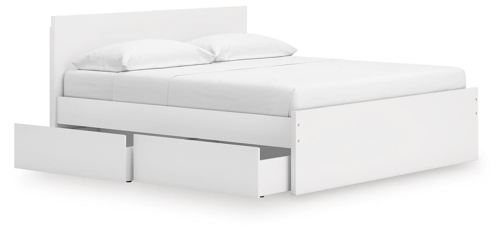 Onita Panel Platform Bed with 2 Side Storage - White (EB9630-SI) - Image 2