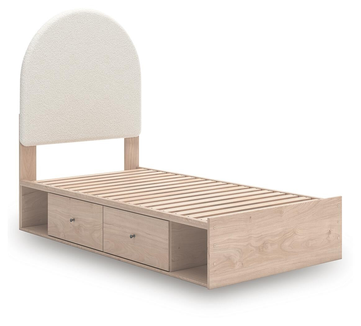 Arloster Twin Upholstered Panel Bed with Storage (PCB1566-SI) - Image 3