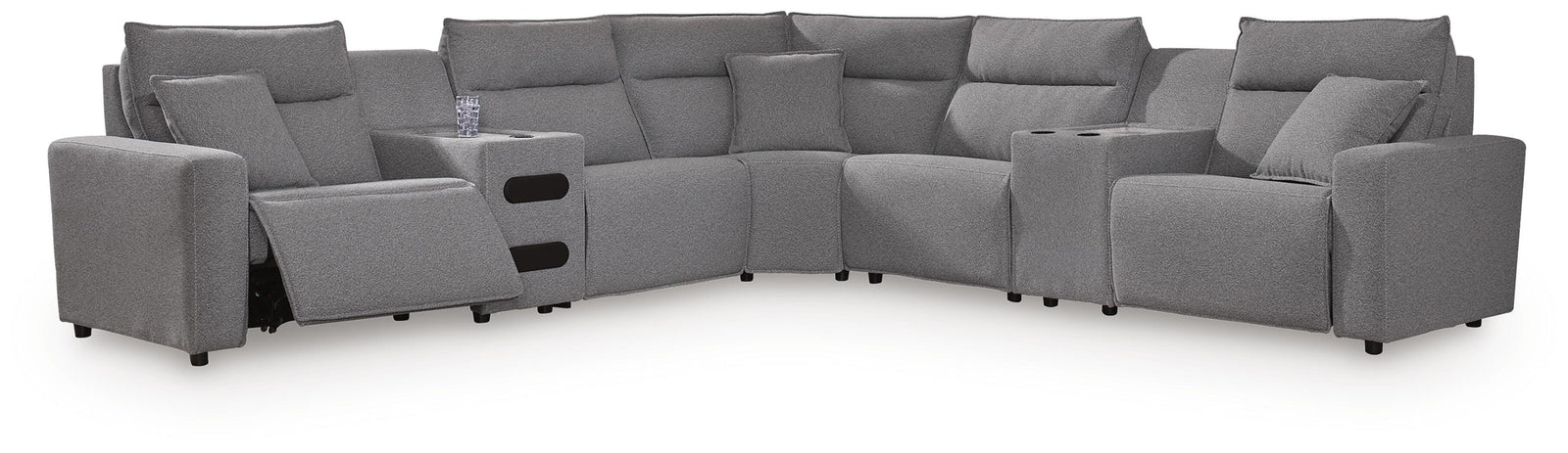 Modmax II 7-Piece Power Reclining Sectional with Audio Consoles (65906-SI)