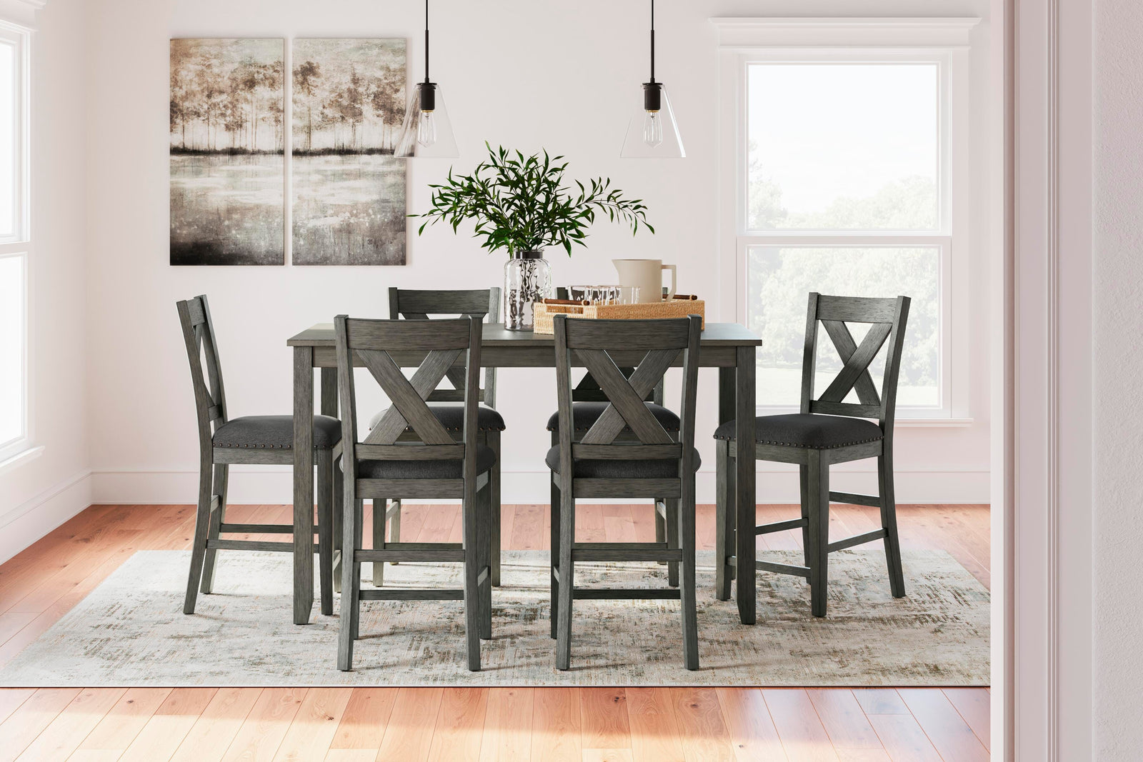 Caitbrook Counter Height Dining Table and Bar Stools (Set of 7) (D388-SI) - Image 12